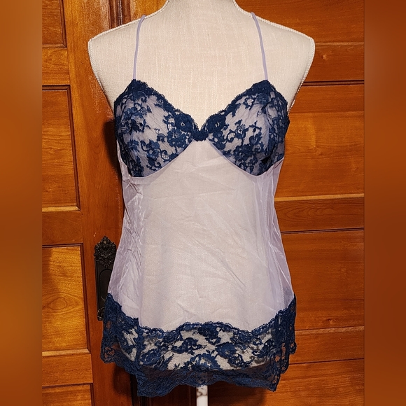 Vintage 3 piece navy and lavendar cami set - Picture 2 of 4
